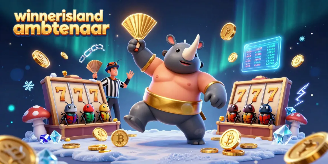 Engage with winnerisland ambtenaar as a sumo champion beetle sends coins flying in an exciting casino atmosphere.